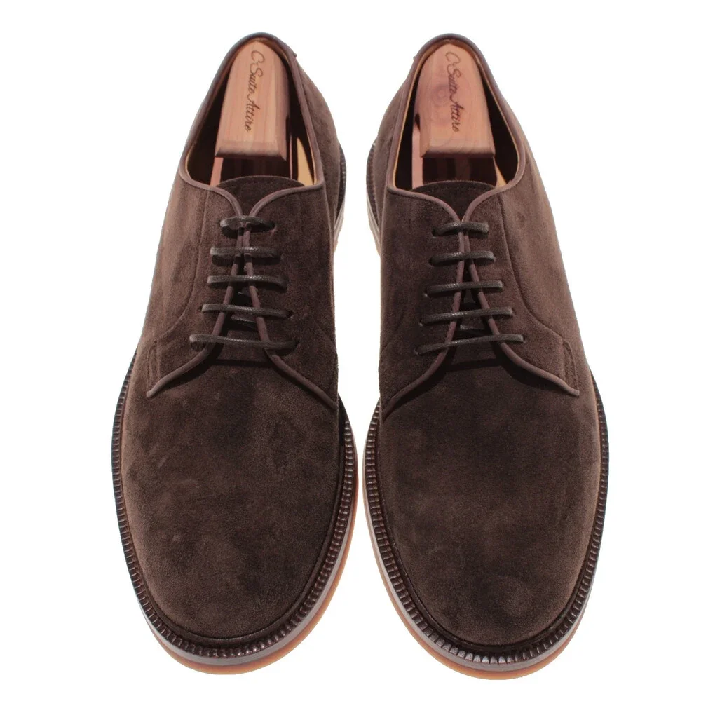Brunello Cucinelli NWB Derby Dress Shoes Size 43 (US 10) in Brown Suede